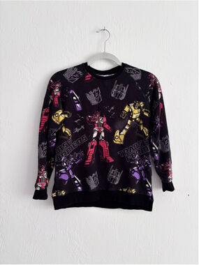 Boys BUMS & ROSES Transformers Sweatshirt Size 12 Black Red Bamboo Cotton